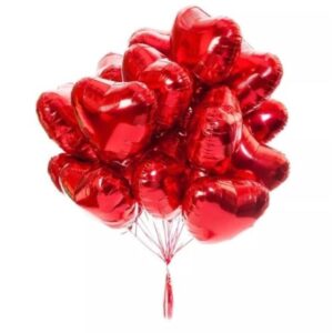 25 Piece Helyum Ballons Heart Red